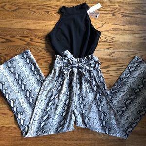 Snakeskin Paperbag Pant Jumpsuit S - NWT